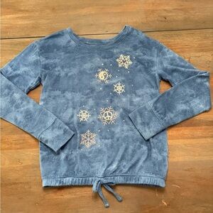 SO Blue Snowflake Kids Top